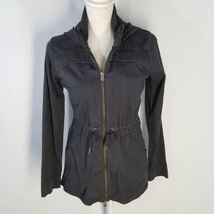 Athleta Full Zip Hoodie Jacket Drawstring Waist